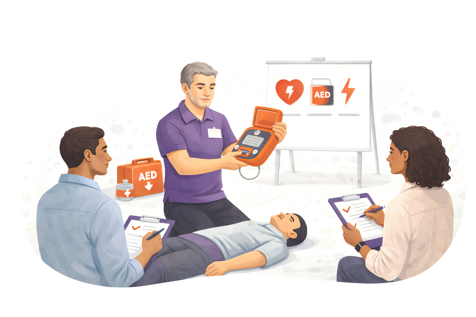 AED and defibrillator training delivered by First Aid Coaching in Ireland